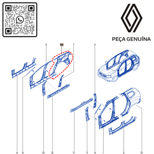 RN 47143R 774E47143R Painel Lateral Traseiro Direito Duster 2021 A 2023 Origina 3